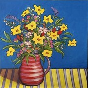 Pink and Red Jug with Flowers